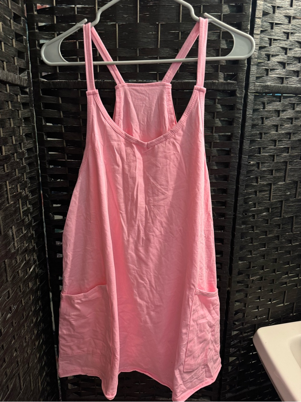 Pink Sleeveless Pocket Tank Dress (NWOT)